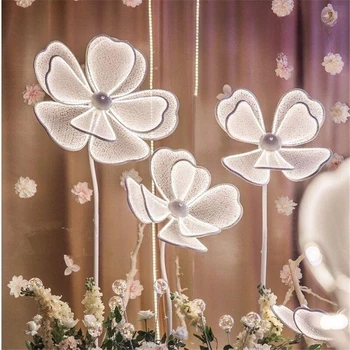 Свадебное украшение Светящаяся Цветочная лампа LED Белый кружевной цветочный декор Свадебная Дорога Ведущий День Рождения Мероприятие Сценические Декорации