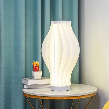 Светодиодная настольная лампа в форме соломенной юбки для спальни, креативная настольная лампа для чтения с дистанционным управлением, 16 Вт, бесступенчатая регулировка яркости, AC100-240V