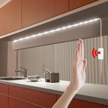Светодиодные фонари для кухонного шкафа, водонепроницаемая лента USB Lampe, светодиодная лента, датчик движения руки, Двусторонняя лента с подсветкой, лампа постоянного тока 5 В