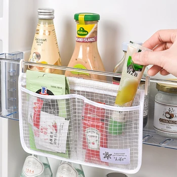 Сетчатая сумка для хранения в холодильнике Подвесная Бытовая Классификация Сумка для хранения Двухкамерная Сумка для хранения в холодильнике Подвесная сумка