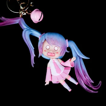 Симпатичный брелок-фигурка Хацунэ Мику для девочек, креативная подвеска в виде сумки, розовая кукла-брелок для ключей от автомобиля Sakura Fufu Vocaloil Singer