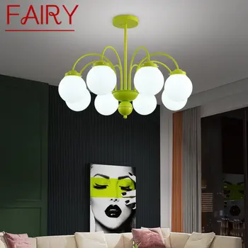 Сказочная современная люстра, подвесные светильники из зеленого стекла, креативный дизайн для дома, гостиной, спальни