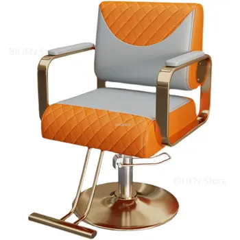 Скандинавские металлические парикмахерские кресла с откидной спинкой профессиональное кресло Современная Салонная мебель Кресло для салона Красоты Кресло для бритья со спинкой