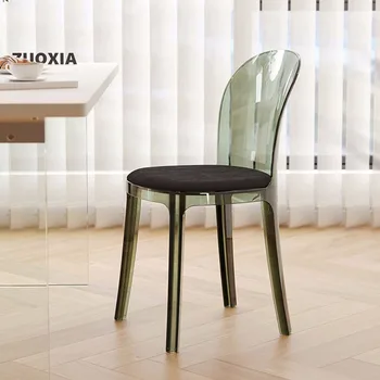 Скандинавские обеденные стулья для банкета с опорой для спинки Прозрачный Прозрачный стул Минималистичная мода Silla Сменные предметы домашнего обихода