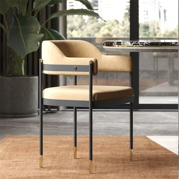 Скандинавский свет, роскошные обеденные стулья для кухни, итальянское простое кресло, Роскошный Дизайнерский обеденный стул, стулья для домашнего отдыха со спинкой