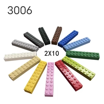 Совместимость с конструкторами LEGO 3006 из мелких частиц, толстый кирпич, 2x10 чередующихся базовых частей развивающих игрушек