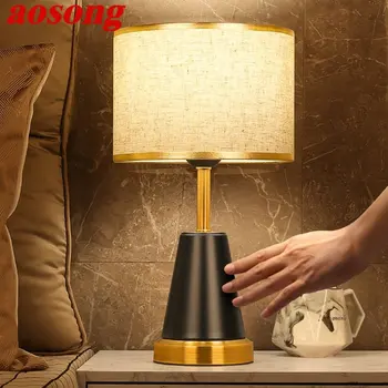 Современная настольная лампа AOSONG с сенсорным затемнением, креативный простой модный прикроватный светильник для дома, гостиной, спальни