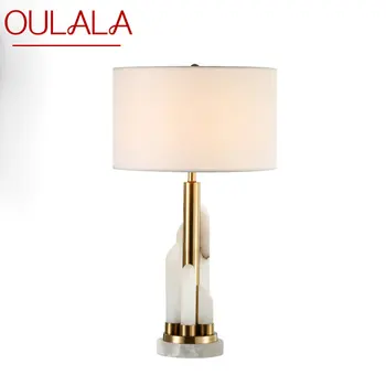 Современная прикроватная тумбочка OULALA, Роскошная настольная лампа с мраморным дизайном, домашняя светодиодная Декоративная для фойе, гостиной, офиса, спальни