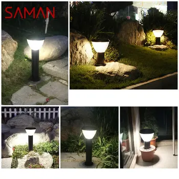 Современные уличные солнечные Газонные светильники SAMAN LED Водонепроницаемый Внутренний Дворик Садовый светильник для дома Крыльцо Вилла