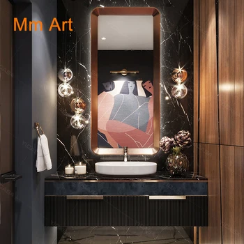 современный плавающий туалетный столик для ванной комнаты 2021 года зеркальный шкаф для ванной комнаты