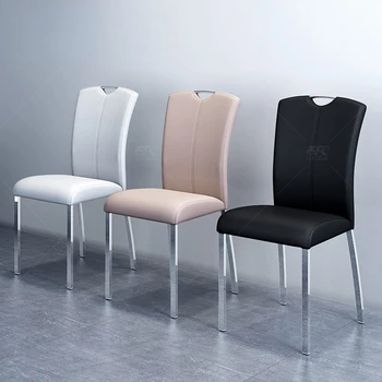 Современный простой ресторанный стул Nordic для взрослых, бытовой стул со спинкой, Железная Кожаная мебель для столовой на заказ