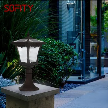Солнечный настенный светильник SOFITY, уличный светодиодный современный столб, водонепроницаемый для дома, патио, крыльца, сада, виллы, газона