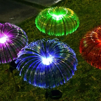 Солнечный садовый фонарь в форме медузы, меняющий цвет, солнечный свет, наружное украшение, Водонепроницаемые садовые фонари, работающие на солнечных батареях