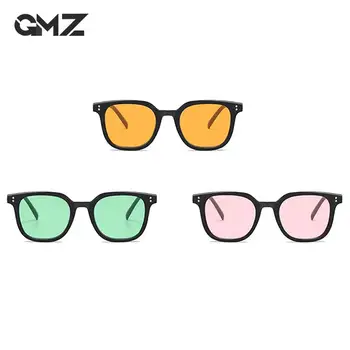 Солнцезащитные очки для улицы с цветными линзами, ретро Женские Мужские Квадратные солнцезащитные очки с зеркальными линзами, винтажные оттенки, Модные персонализированные очки