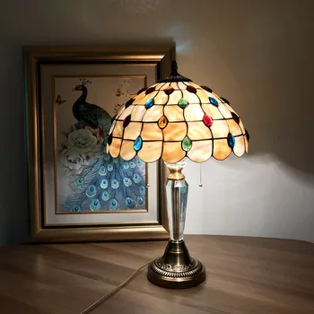 Стиль Новая Прикроватная лампа для спальни Новая Классическая Простая Европейская Элегантная Настольная лампа для кабинета Настольная лампа для гостиной в виде хрустальной раковины