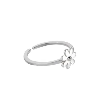 Стильное нишевое дизайнерское решение из стерлингового серебра 925 пробы, простое кольцо с серебряным цветком для женщин, универсальное кольцо