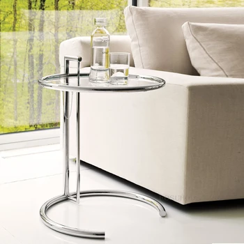 Столы для кафе Nordic из нержавеющей стали, Стеклянная Кофейная мебель, Подъемный стол, Дизайнерская Креативная Кофейня, Круглый Прозрачный стол