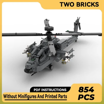 Строительные блоки Moc, военная модель вертолета AH-64D, Технические кирпичи, строительные игрушки для детей, праздничные подарки