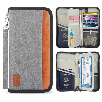 Сумка для паспорта, сумка для документов для зарубежных поездок, держатель вакцинной карты, Портативный многофункциональный кошелек, Водонепроницаемый карман для мобильного телефона