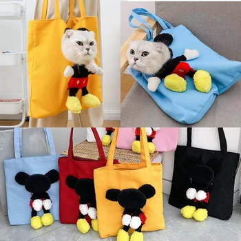Сумка-переноска для кошек и собак на одно плечо, холщовая сумка-тоут, дорожная транспортная сумка для маленьких собак, сумка-переноска для щенков