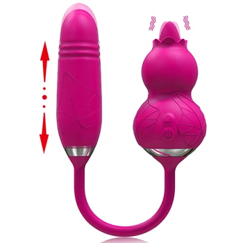 Телескопические секс-игрушки в форме тыквы для женщин, Стимулятор точки G, стимулятор лизания языка, вибратор, 18 фаллоимитаторов для влагалища для взрослых, женский мастурбатор для клитора
