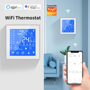 Термостат Tuya WiFi Smart Life Водонагревательный / газовый котел Электрический напольный термостат Регулятор комнатной температуры Alexa Google Home
