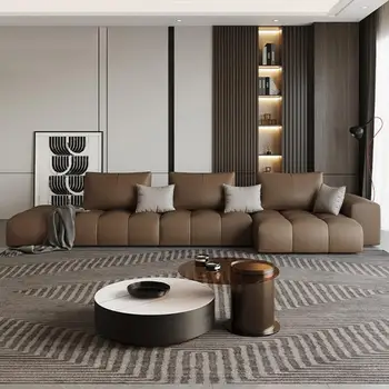 Тканевый диван без стирки с трехслойной технологией защиты, гостиная, большой и малый дома, элегантное сочетание наложницы, современная роскошь