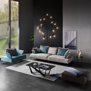 Тканевый диван в стиле минимализма с технологией одноразового использования, комбинированный диван для гостиной, новый простой тканевый диван
