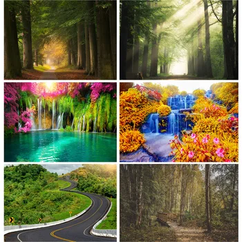 Тропический лес, Зеленые деревья, Листья растений, Художественная ткань, Фоновые рисунки, Реквизит, природные пейзажи, фон для фотостудии REL-03