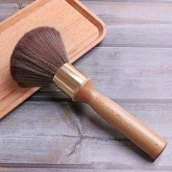 Тряпка для шеи, щетка для парикмахера и салона, Антистатическое средство для удаления пыли с пластинок, щетка для чистки виниловых пластинок с деревянной ручкой