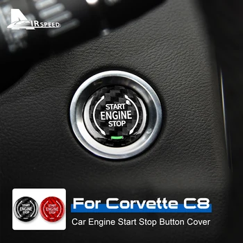 Углеродное Волокно для Chevrolet Corvette C8 Cadillac XT4 XT6 CT5 Аксессуары Наклейка Внутренняя Отделка Автомобиля Кнопка Запуска И Остановки Двигателя Крышка