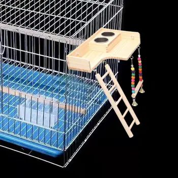 Удобная подставка для птиц с размалывающим когтем для чашек для еды Легкая компактная игрушка-Птичья лестница с размалывающим ртом