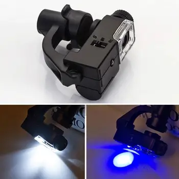Универсальная портативная 90-кратная светодиодная идентификационная лупа с подсветкой, УЛЬТРАФИОЛЕТОВАЯ лупа, карманный зажим, микроскоп для смартфона