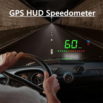 Универсальный автомобильный GPS HUD Спидометр, Грузовики, Цифровой головной дисплей, Сигнализация с предупреждением о скорости, Безопасные Автомобили, Аксессуары для интерьера.