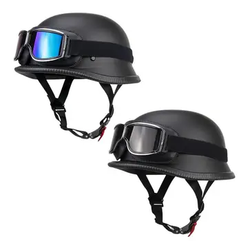 Универсальный мотоциклетный шлем с половиной черепа, защитный Abs-шлем для мужчин и женщин, Пилотная шляпа и защитные очки, аксессуары для автокостюмов
