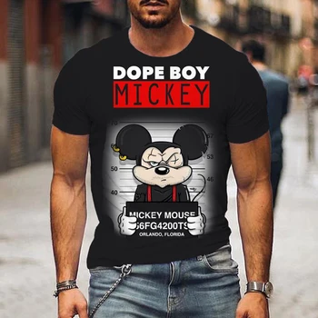 Футболка Disney с Микки Маусом, Мультяшная анимация, 3D Принт, Уличная одежда, Мужская и женская Повседневная модная футболка, Детская футболка