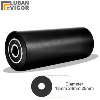 Черный полиформальдегидный подшипник Диаметр колеса прокрутки 18 24 28 мм с приводом от шкива POM с твердой поверхностью, Немой Направляющий ролик, Двойные подшипники