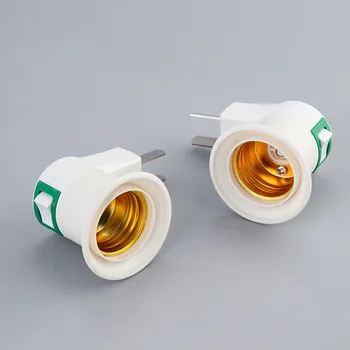 Штекерный адаптер E27 EU/US с переключателем включения-выключения питания E27 Светодиодная лампа с гнездовой розеткой Основание лампы Гнездо лампы