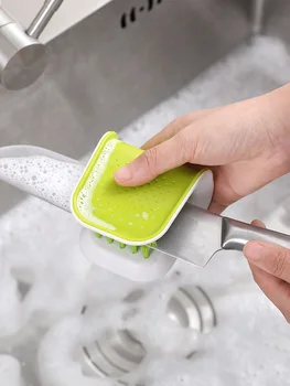 Щетка для чистки посуды, специальная щетка для мытья ножей и вилок, кухонный двухсторонний инструмент для чистки цевья