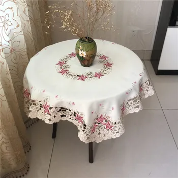 Элегантная скатерть для чая из атласной ткани с вышивкой в пасторальном стиле, роскошный коврик для стола, покрытие стола для украшения