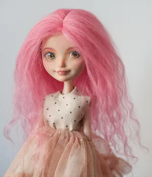 Ярко-розовый кукольный парик с пробором посередине для кукол Monster High Ever After Pukipuki Licca Obitsu Azone Barbie